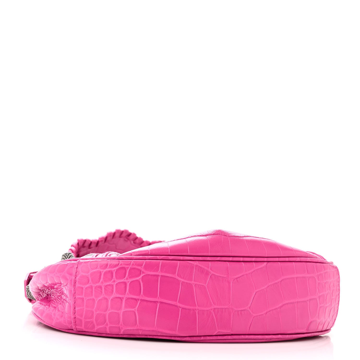 Balenciaga Extra Supple Calfskin Crocodile Embossed XS Le Cagole Shoulder Bag Lipstick Pink 5 of 11