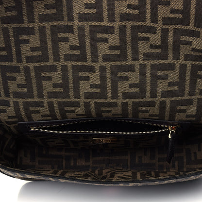Fendi Fabric Jacquard FF 1974 Medium Baguette Tobacco Moro Black 4 of 4