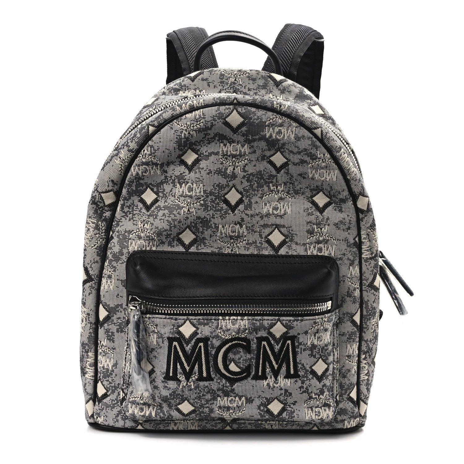 MCM Vintage Jacquard Monogram Backpack Grey 1 of 12