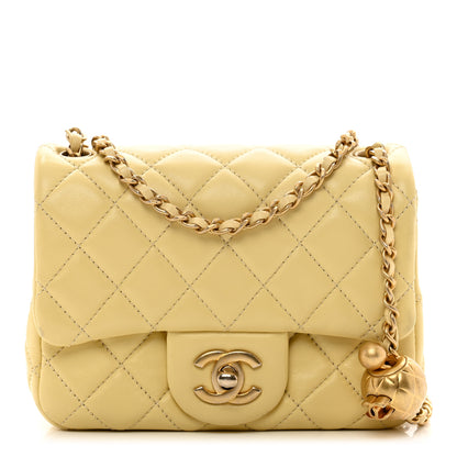 Chanel Lambskin Quilted Mini Pearl Crush Flap Yellow 1 of 12