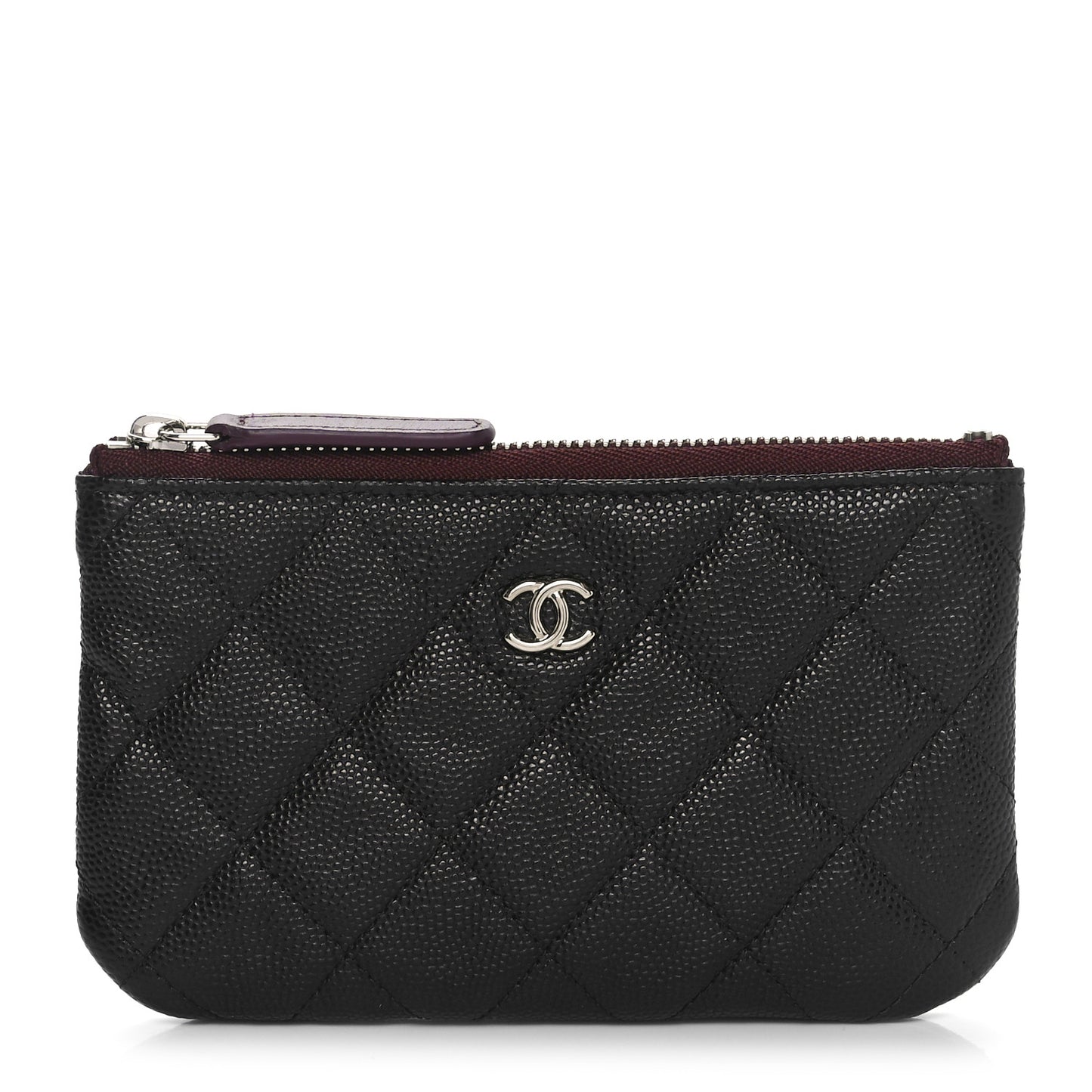 Caviar Quilted Small Cosmetic Case Black