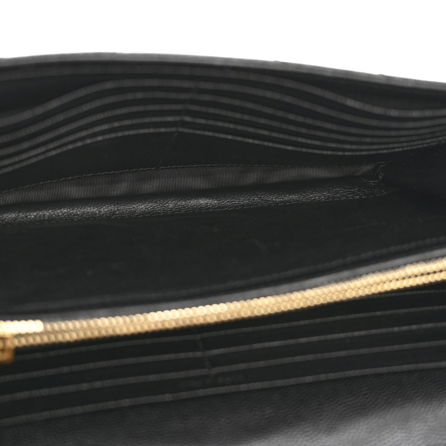 Grain De Poudre Matelasse Chevron Monogram Chain Wallet Black