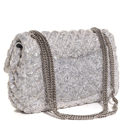 Chanel Lame Quilted Small Double Flap Metallic Silver 3 of 8