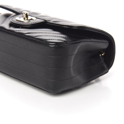 Chanel Lambskin Chevron Quilted Mini Rectangular Flap Black 6 of 10