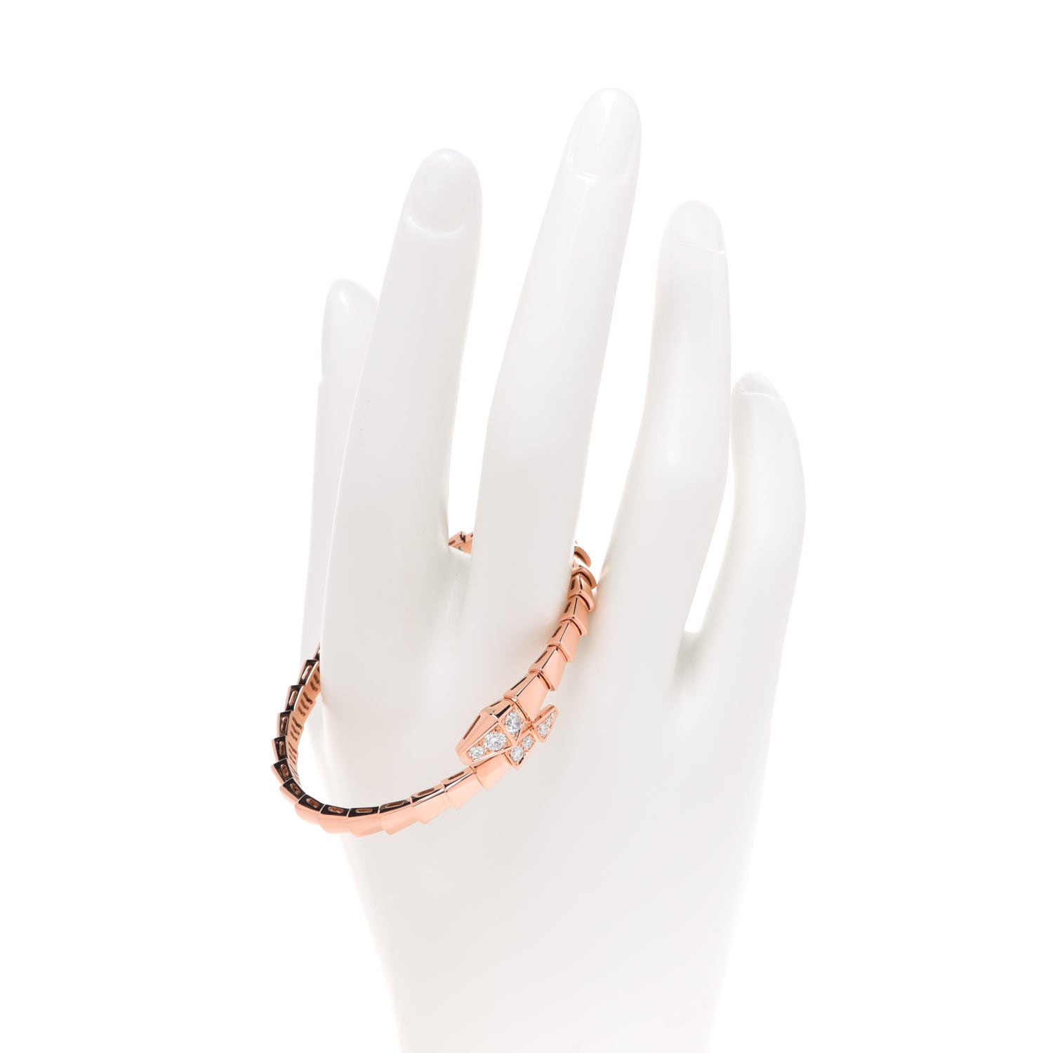 Bulgari 18K Rose Gold Diamond Serpenti Viper Bracelet S 2 of 6