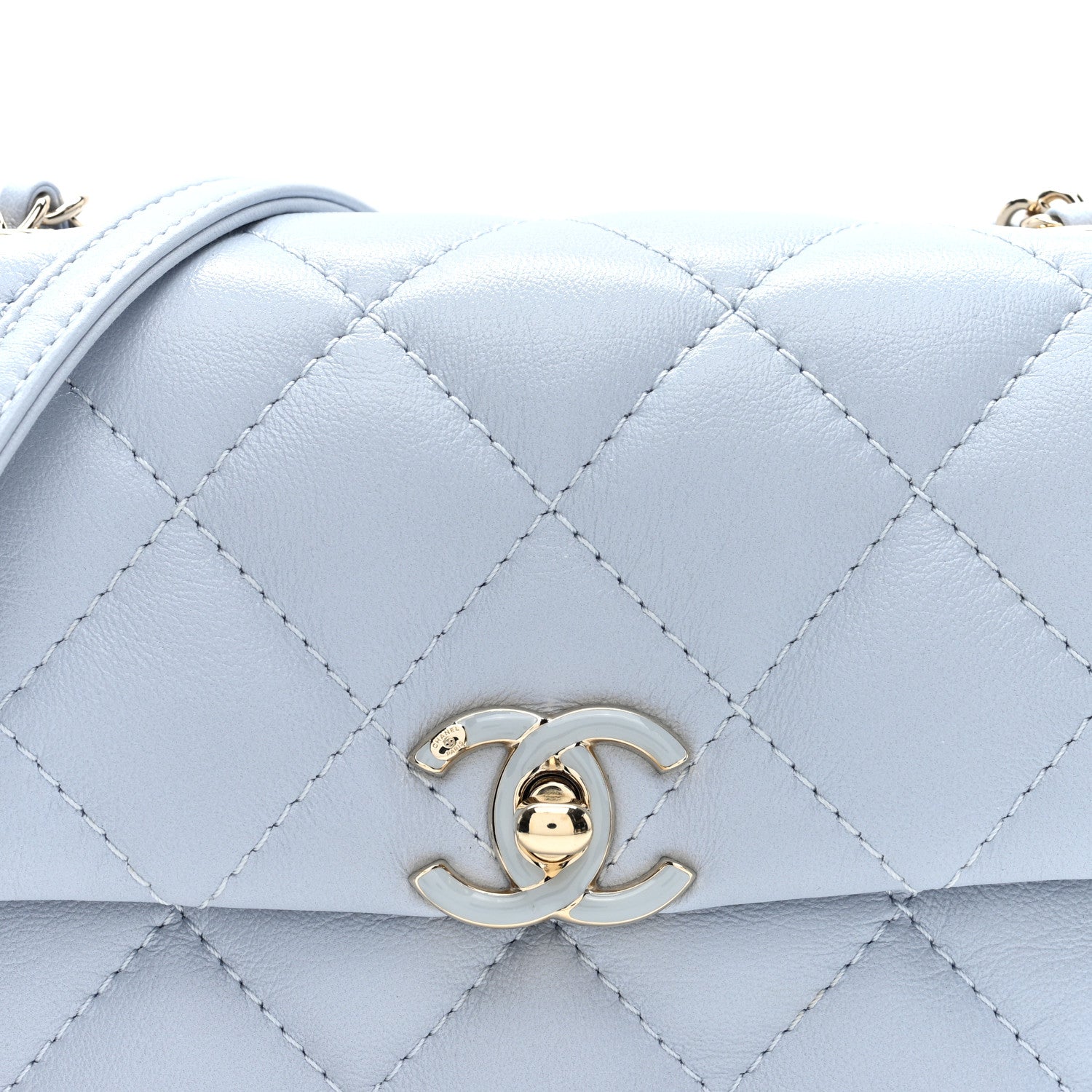 Chanel Lambskin Quilted Chain Around Flap Light Grey 8 of 11