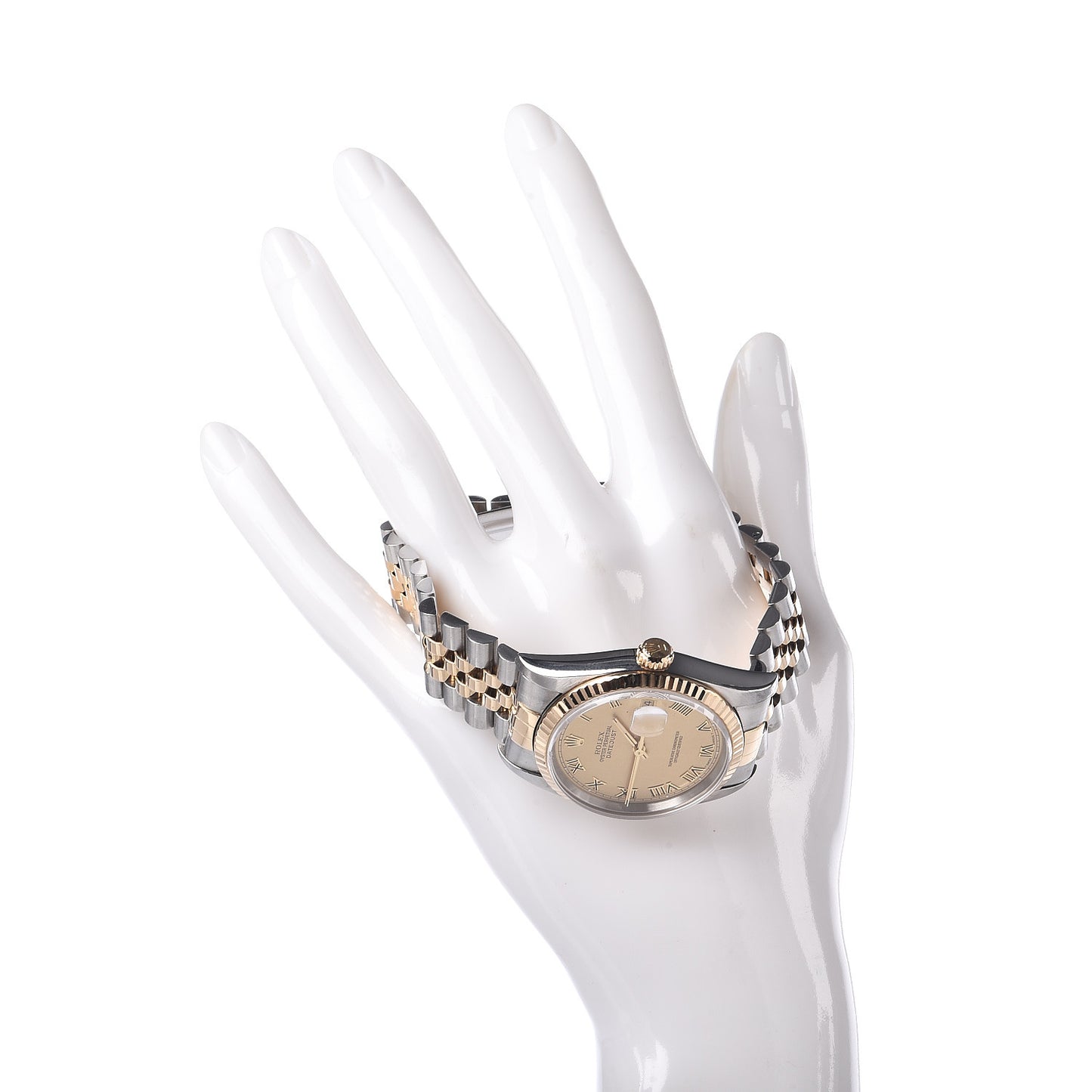 Stainless Steel 18K Yellow Gold 36mm Oyster Perpetual Datejust Watch Champagne Roman 16233