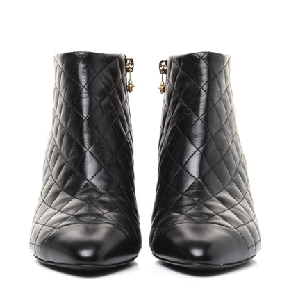 Chanel Calfskin Quilted Cap Toe Short Boots 39 Black 2 of 13