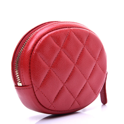 Chanel Caviar Quilted Zip Around Classic Coin Purse Dark Pink 3 of 9