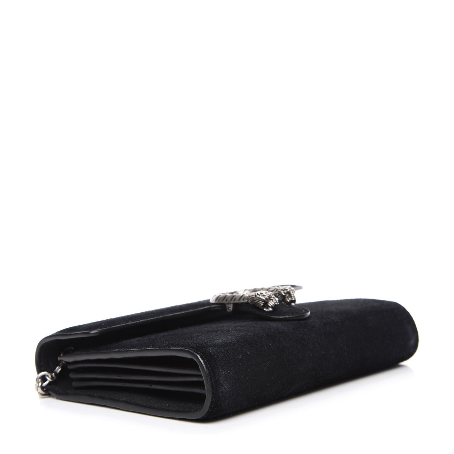 Suede Mini Dionysus Chain Wallet Black