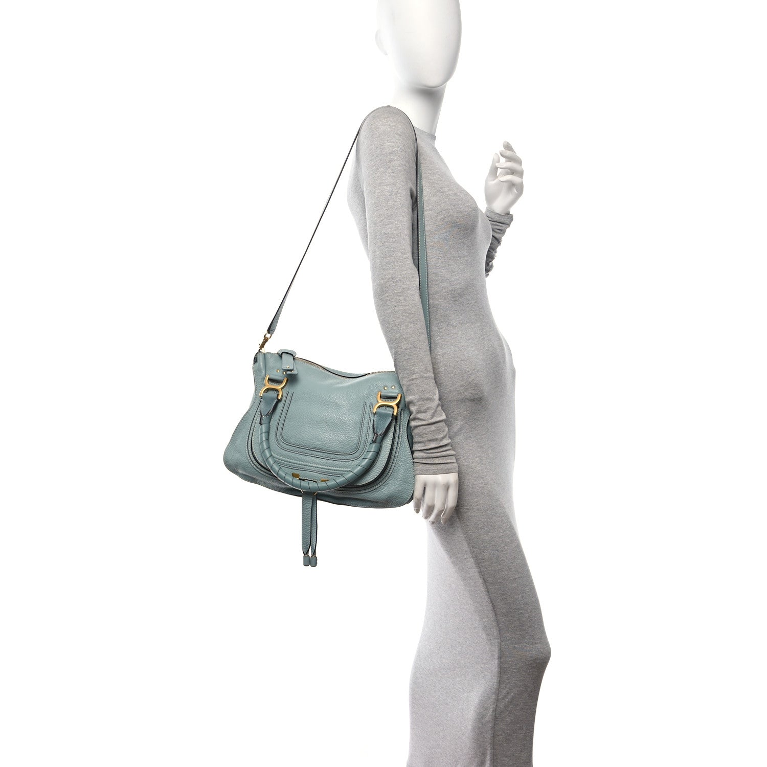 Chloe Calfskin Medium Marcie Satchel Faded Blue 2 of 9