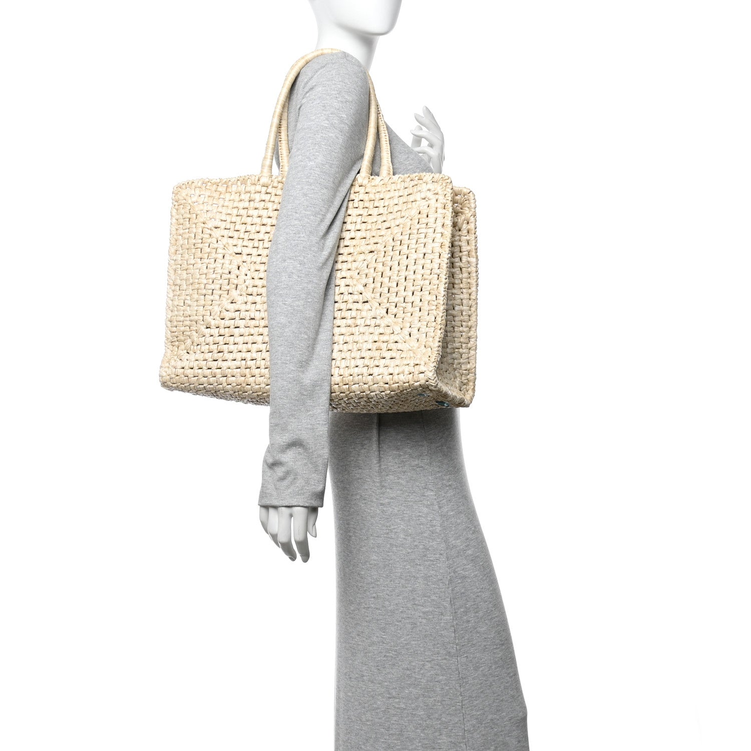 Salvatore Ferragamo Raffia XL Studio Box Tote Natural 2 of 10