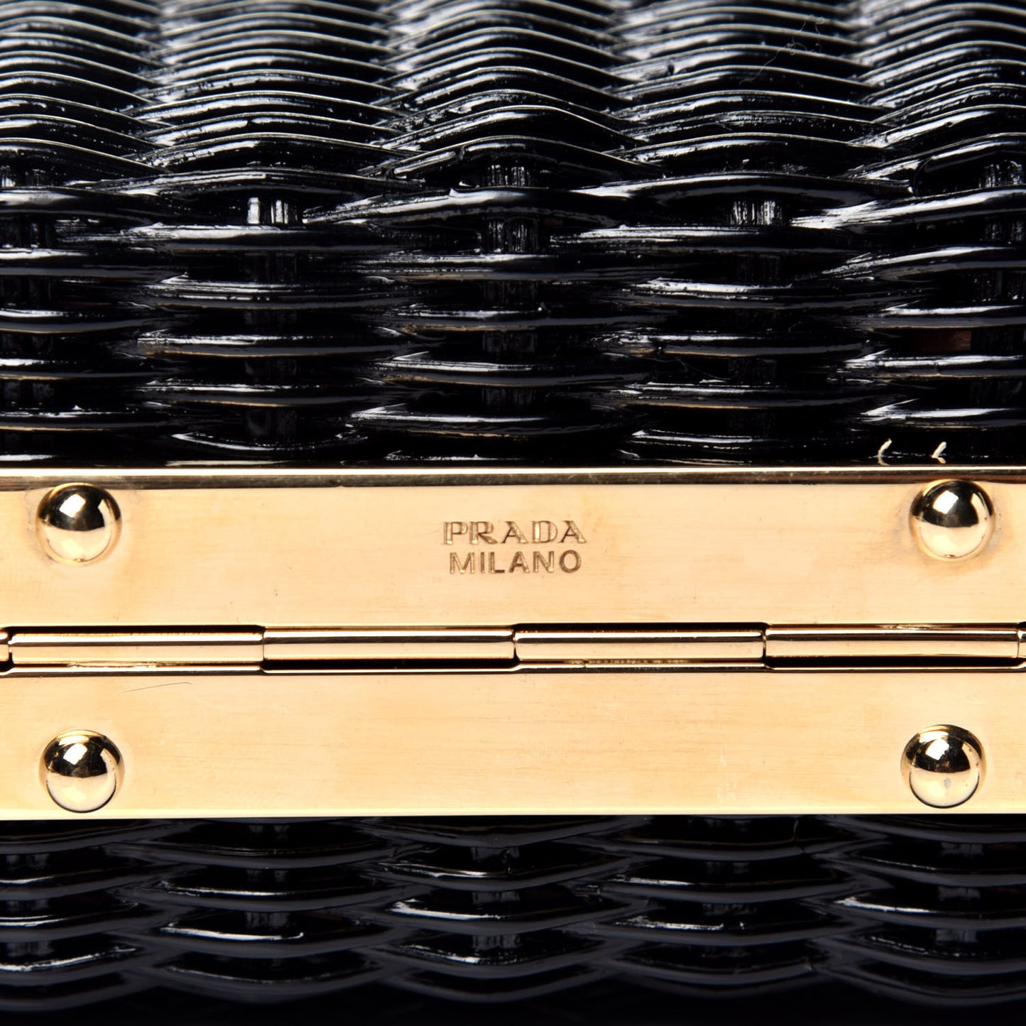 Wicker Triangle Crossbody Clutch Black Petalo