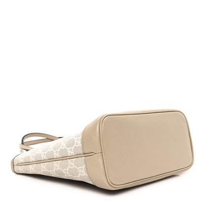 Gucci GG Supreme Monogram Textured Dollar Calfskin Web Small Ophidia Tote Beige Mystic White Oatmeal 4 of 10