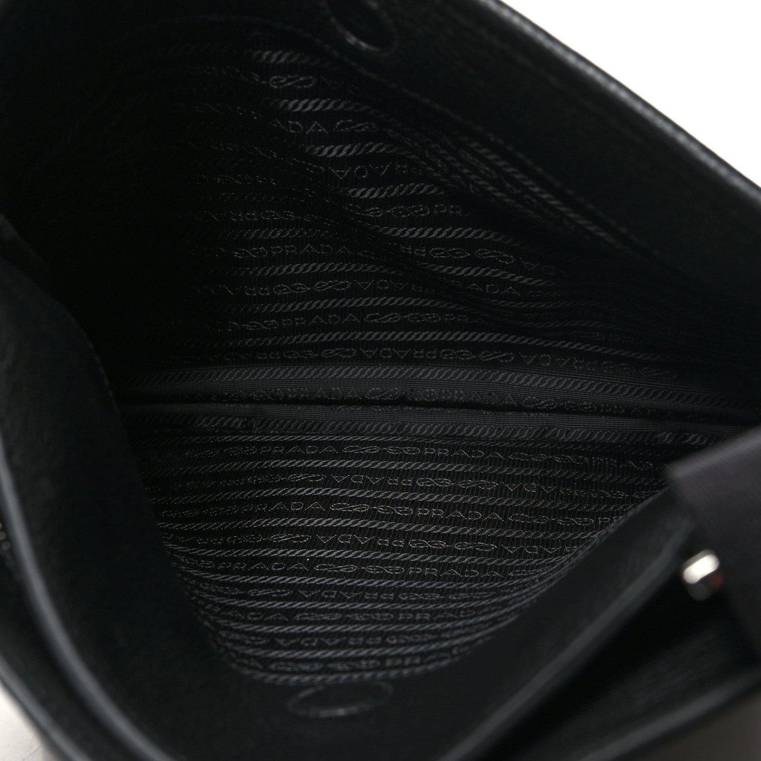 Prada Vitello Daino Flat Messenger Bag Black 6 of 10