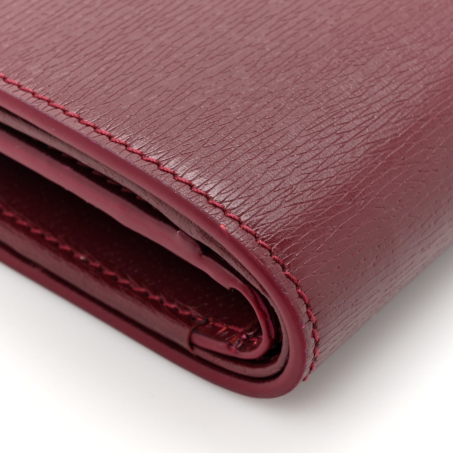Calfskin Script Card Case Wallet Rosso Ancora Red