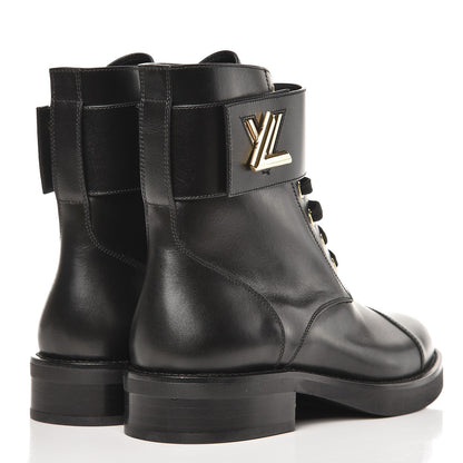Louis Vuitton Calfskin Wonderland Ranger Boots 36 Black 4 of 8