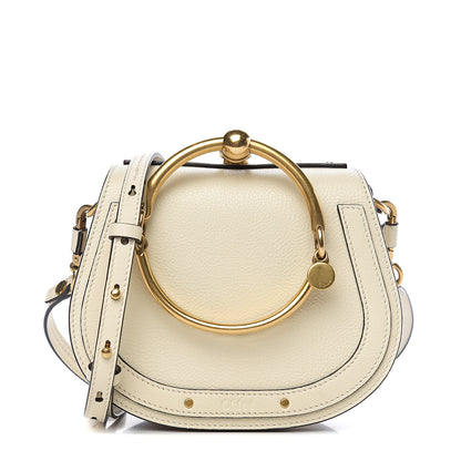 Chloe Calfskin Suede Small Nile Bracelet Bag Off White 1 of 8