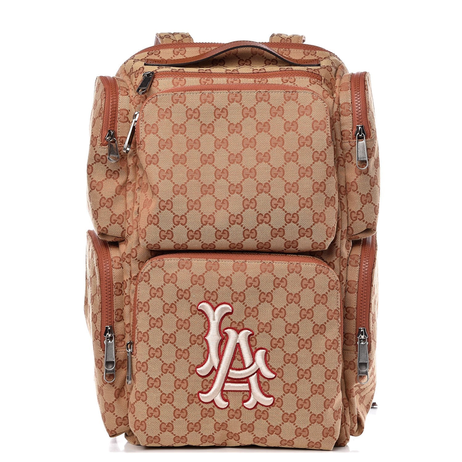 Gucci X MLB GG Monogram LA Dodgers Large Backpack Beige Ruggine Ivory 1 of 10