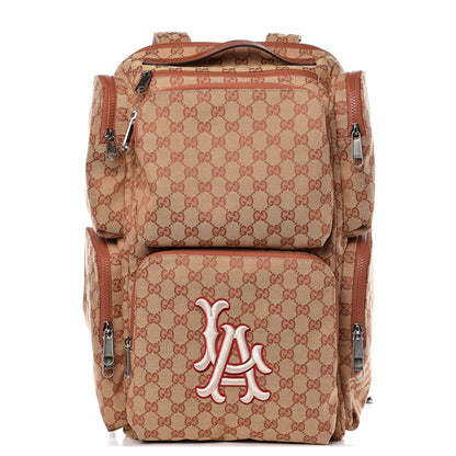 Gucci X MLB GG Monogram LA Dodgers Large Backpack Beige Ruggine Ivory 1 of 10