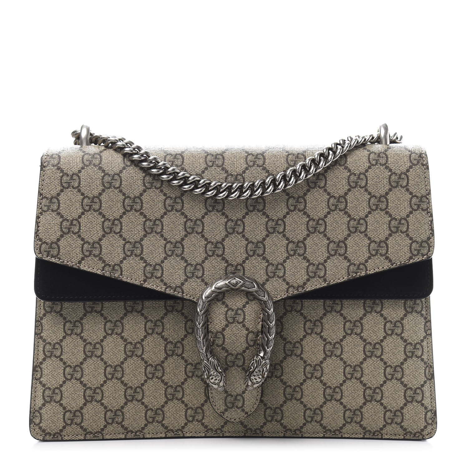 Gucci GG Supreme Monogram Medium Dionysus Shoulder Bag Black 1 of 16