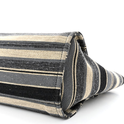 Chanel Striped Canvas Medium Deauville Tote Black 12 of 13