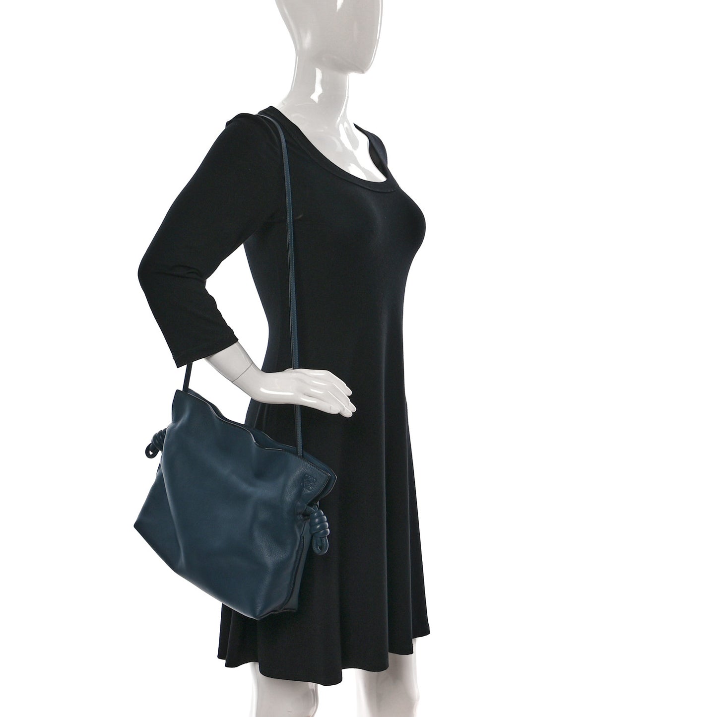 Calfskin Small Flamenco Knot Bag Indigo