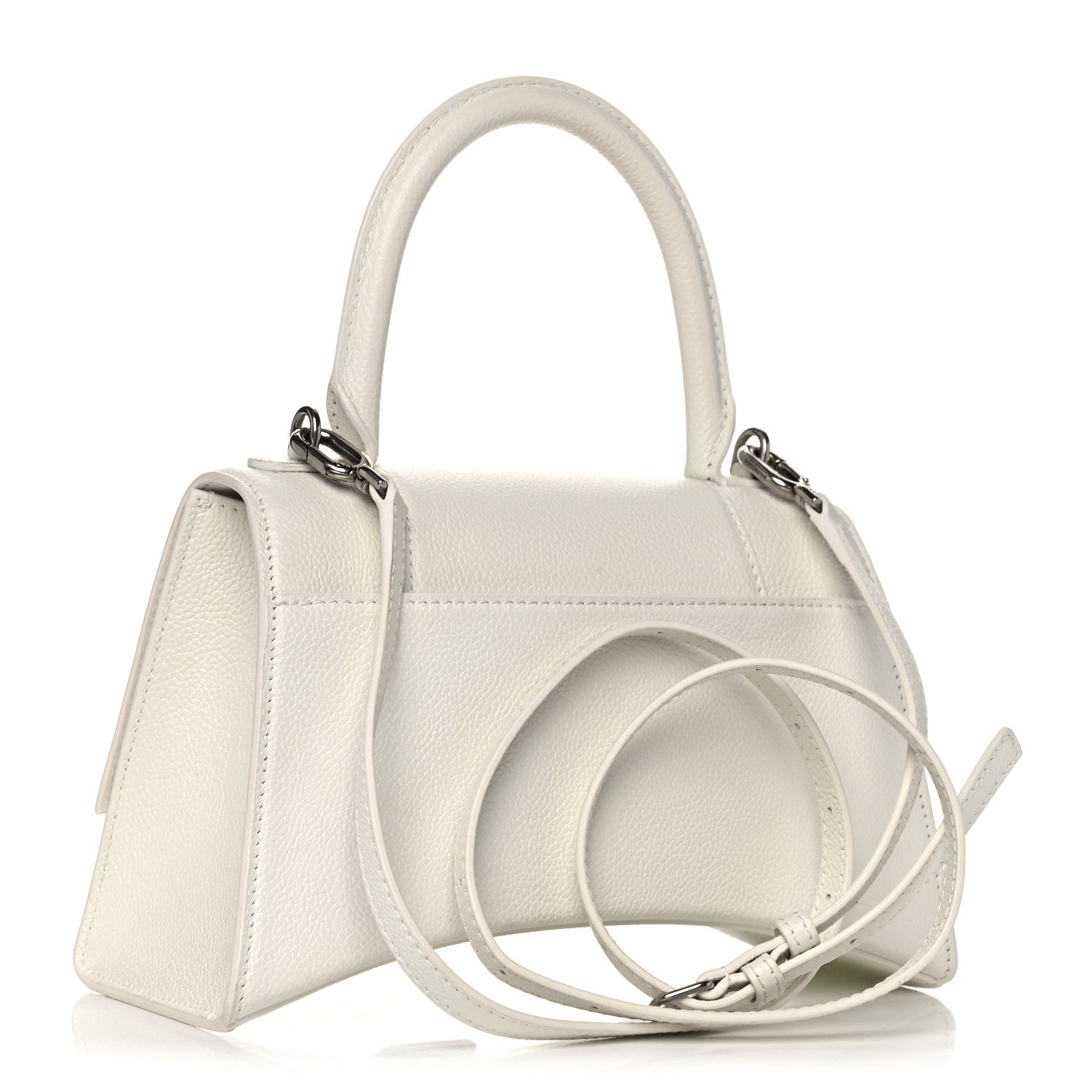 Balenciaga Grained Calfskin Small Hourglass Top Handle Bag White 3 of 12