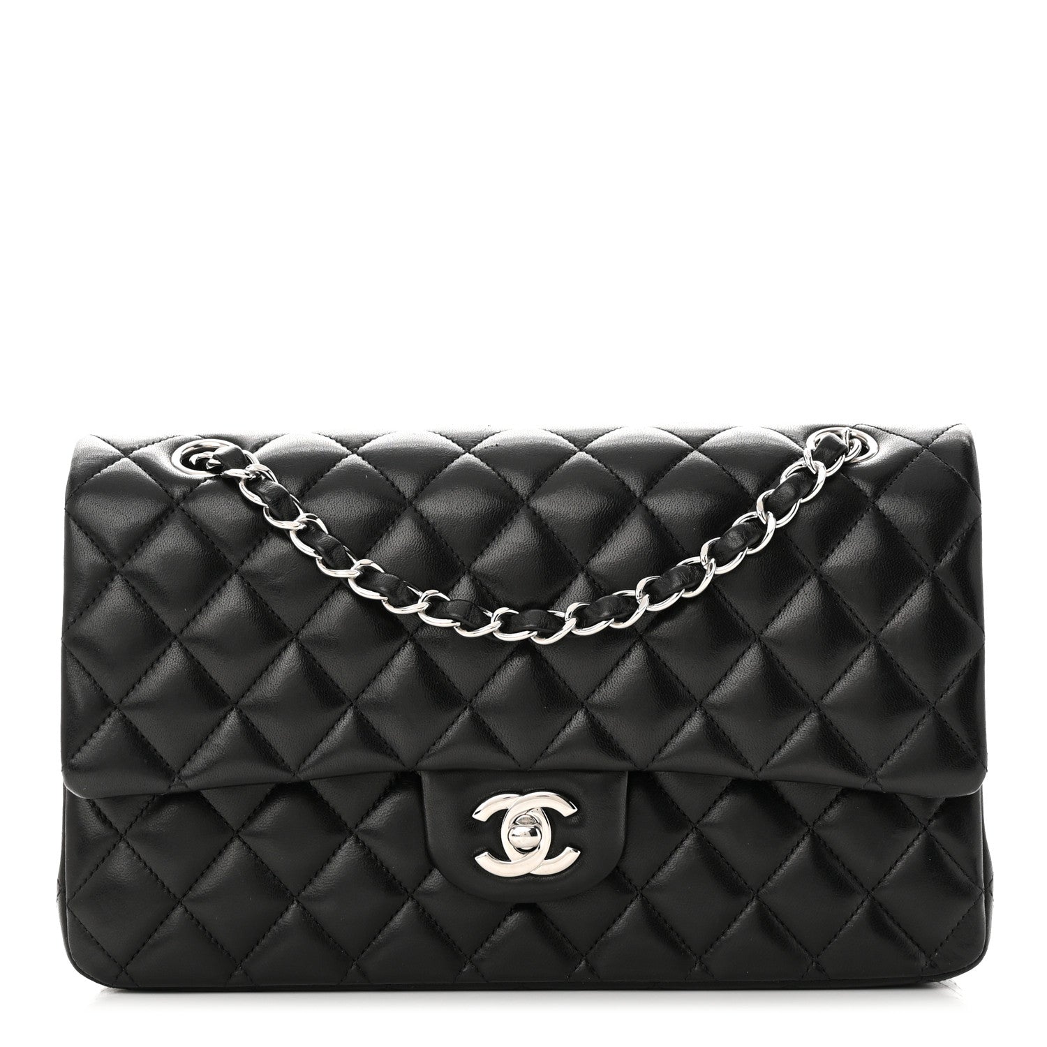 Chanel Lambskin Quilted Medium Double Flap Black 1 of 13