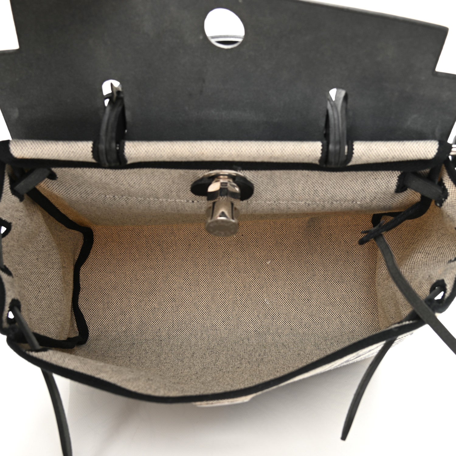 Hermes Vache Hunter Toile H Pegase Pop Herbag Zip Retourne 31 PM Bleu Indigo Ecru Black 6 of 16