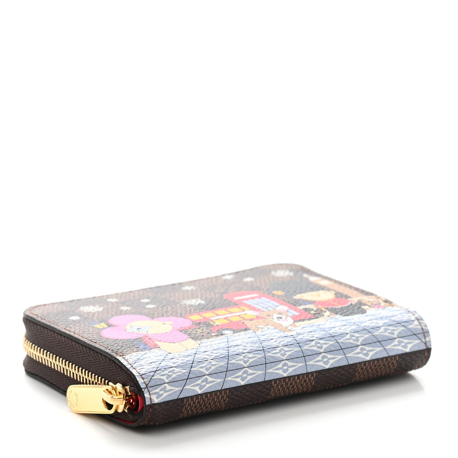 Louis Vuitton Damier Ebene 2021 Christmas Animation London Zippy Coin Purse Red 4 of 7