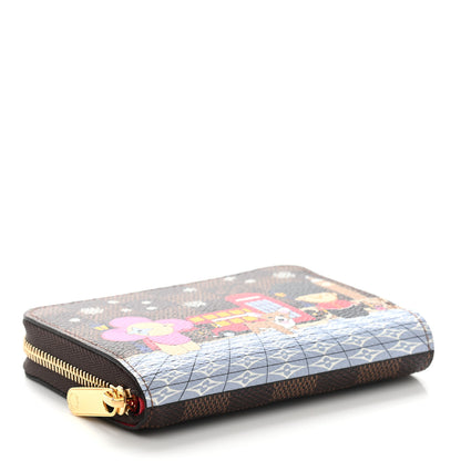Louis Vuitton Damier Ebene 2021 Christmas Animation London Zippy Coin Purse Red 4 of 7