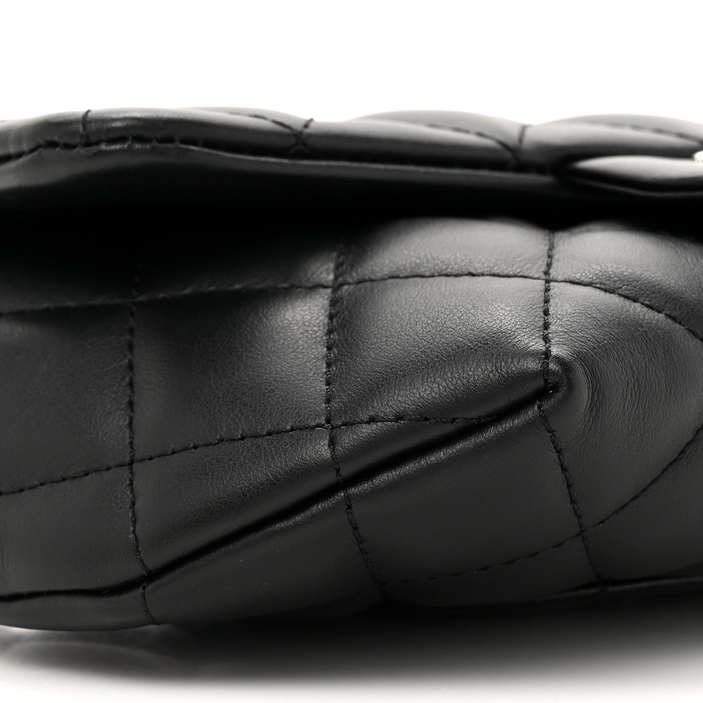 Calfskin Quilted CC Uniform Flap Belt Bag Black