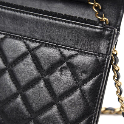 Chanel Lambskin Quilted Boy Wallet On Chain WOC Black 8 of 13