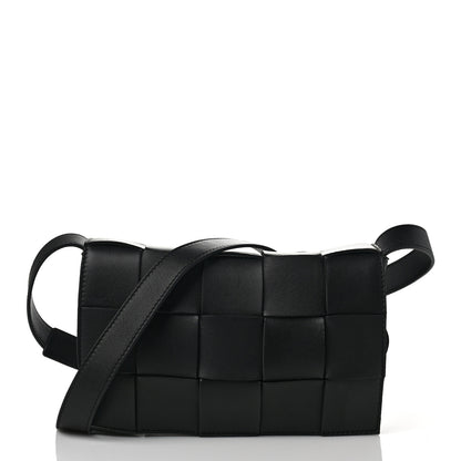 Bottega Veneta Lambskin Maxi Intrecciato Cassette Crossbody Bag Black 1 of 8