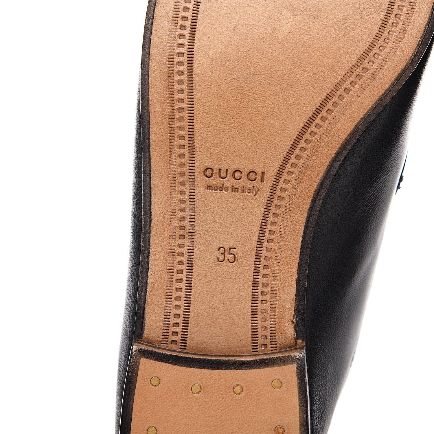 Gucci Lambskin Womens Brixton Horsebit Loafers 35 Black 6 of 11