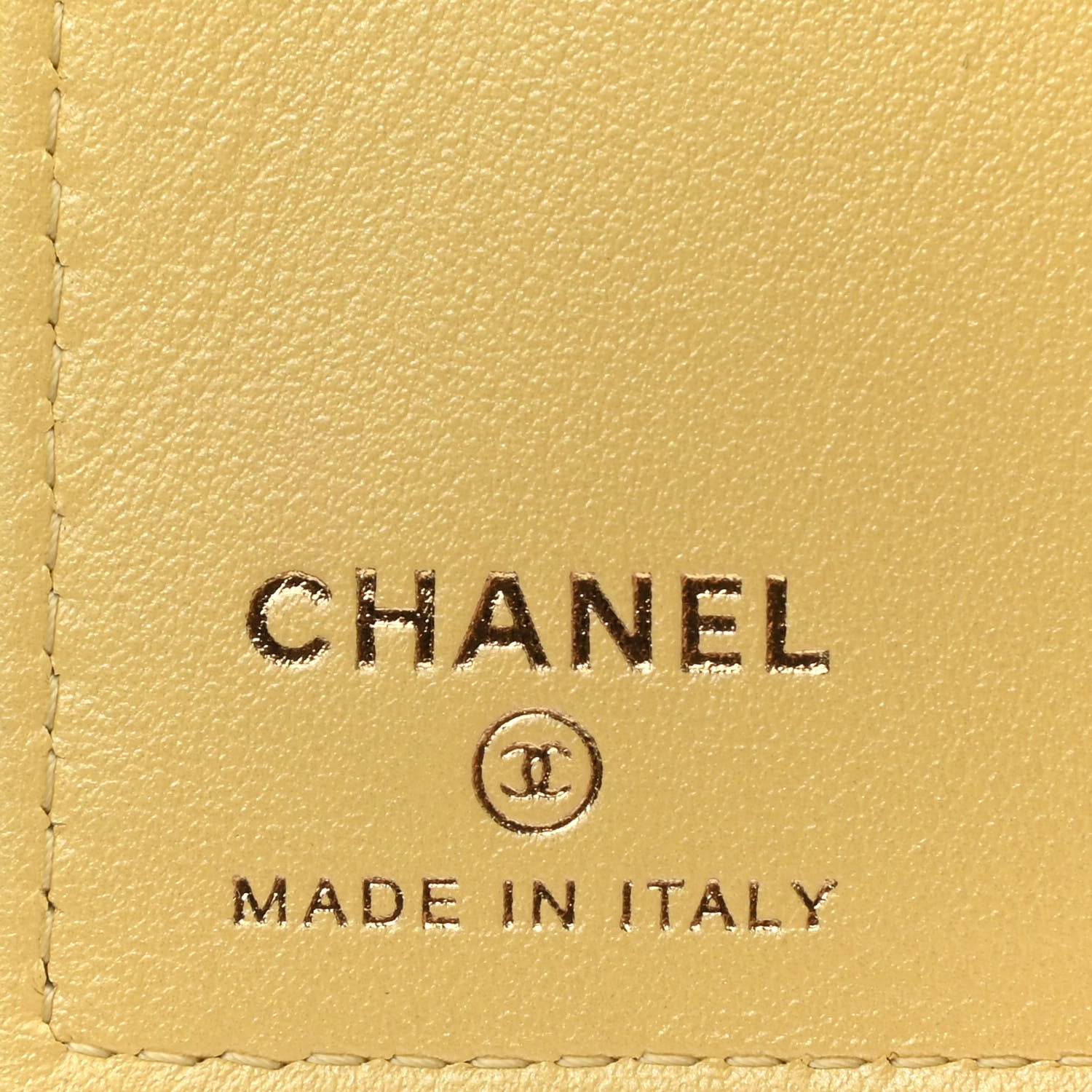 Chanel Caviar Quilted Card Holder Wallet Yellow 6 of 7