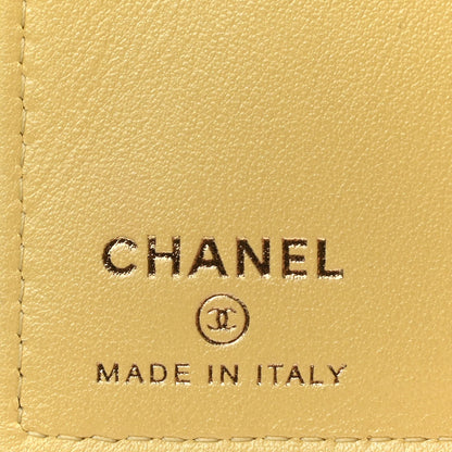 Chanel Caviar Quilted Card Holder Wallet Yellow 6 of 7