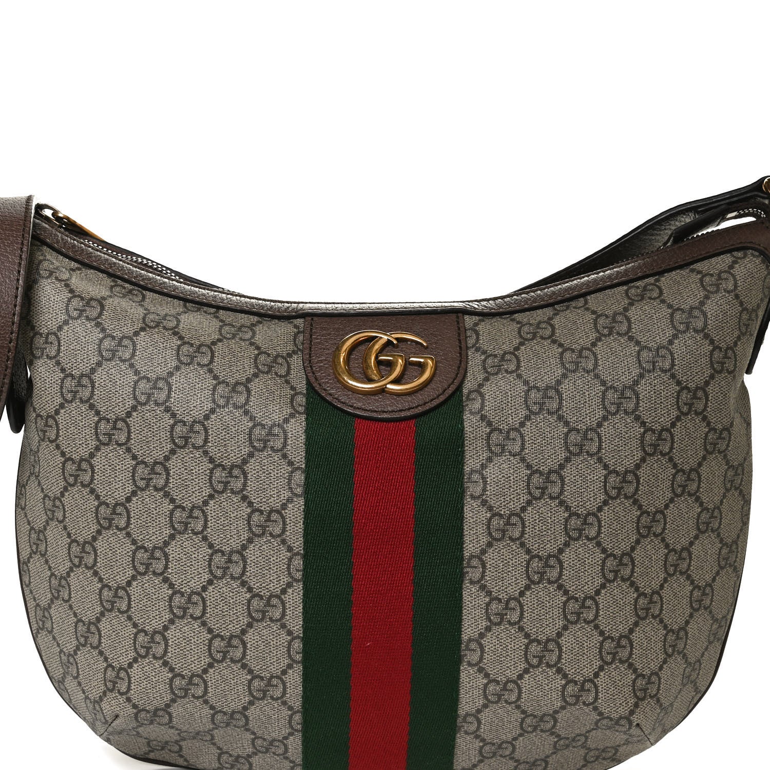 Gucci GG Supreme Monogram Web Small Ophidia Half Moon Hobo Brown 9 of 11