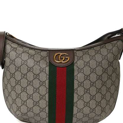 Gucci GG Supreme Monogram Web Small Ophidia Half Moon Hobo Brown 9 of 11