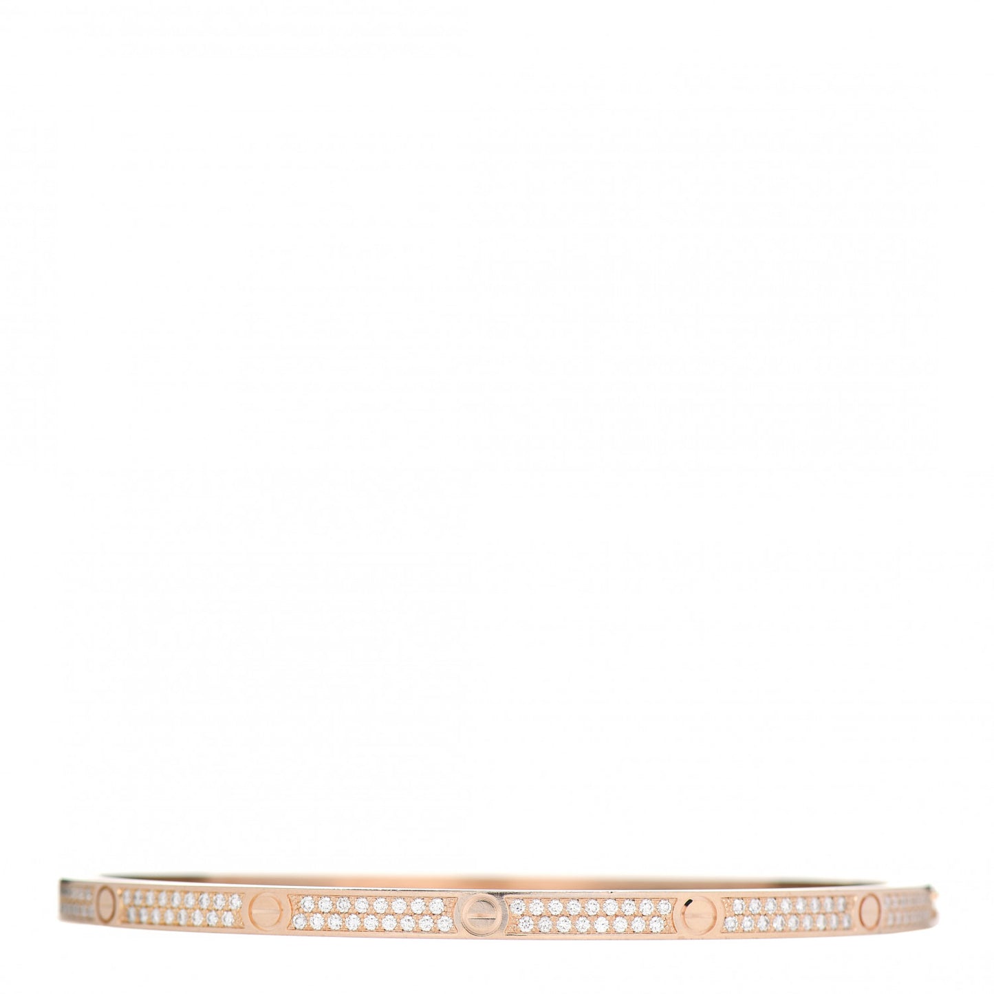 18K Pink Gold Diamond Small LOVE Paved Bracelet 19