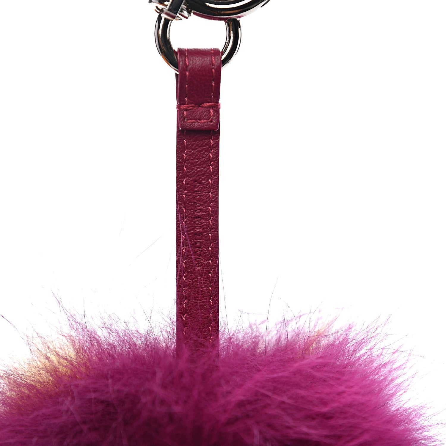 Fendi Fox Fur Shiny Nappa Bi-Color P ABCharm Bag Charm Fucsia Giallo Ciclamino 3 of 4