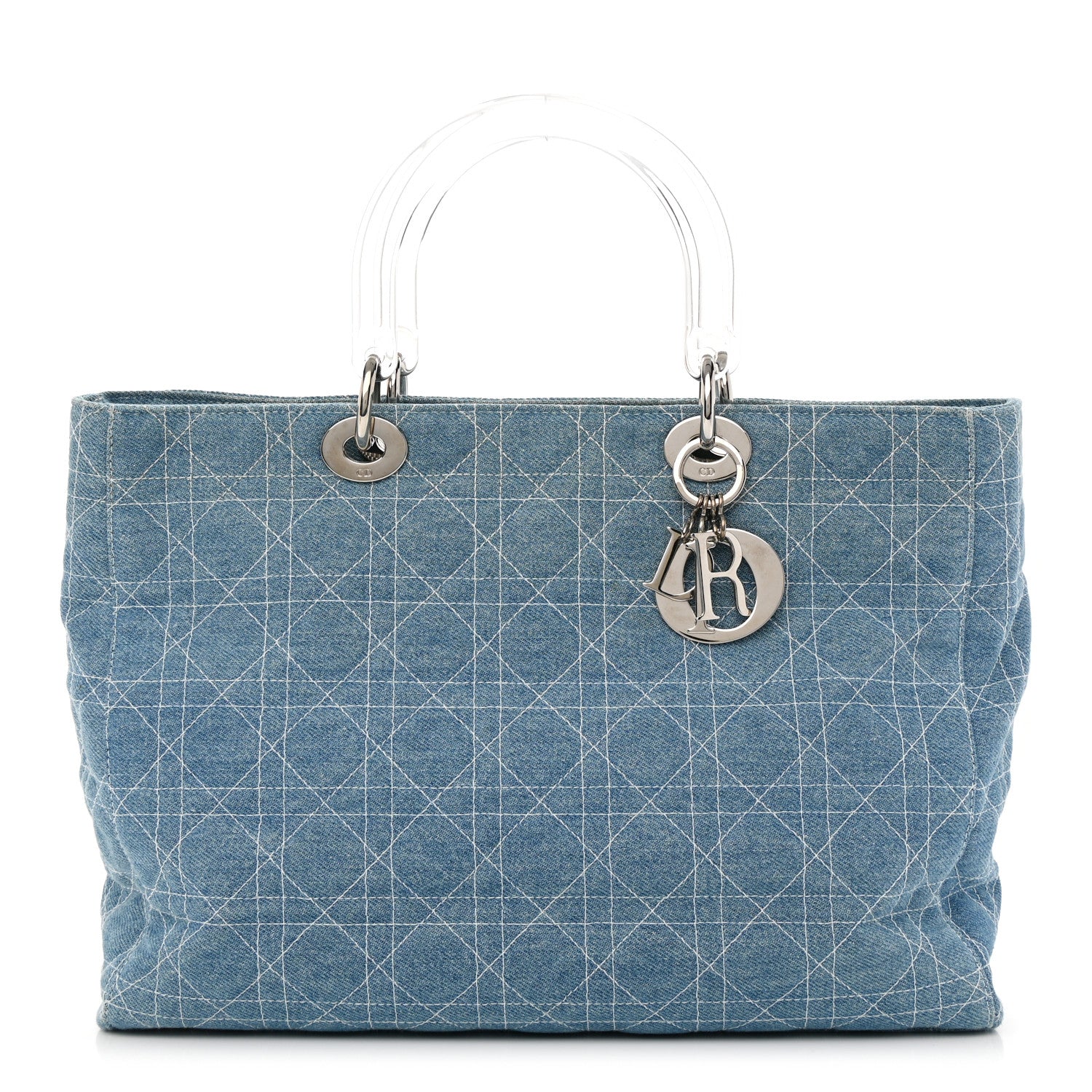 Christian Dior Denim Cannage Large Lady Dior Light Blue 1 of 12
