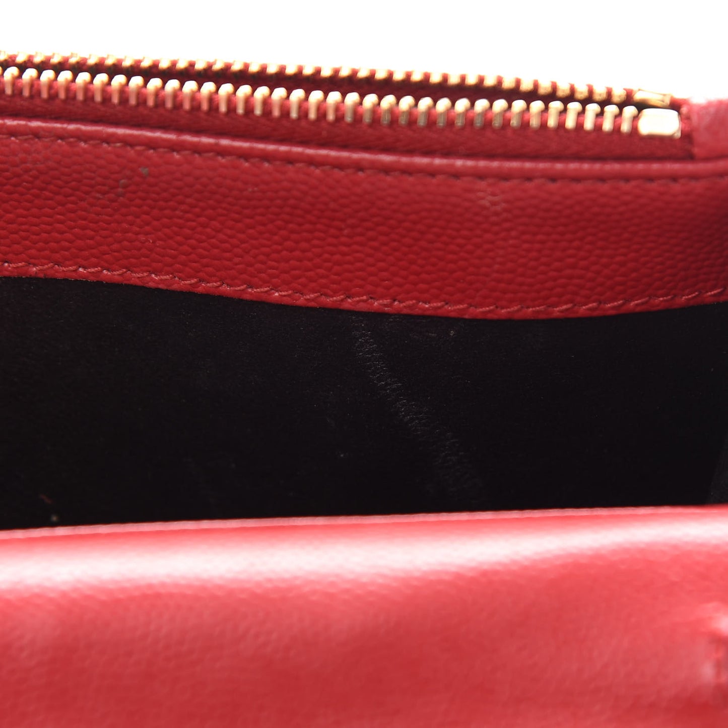 Grain De Poudre Matelasse Chevron Monogram Envelope Chain Wallet New Red
