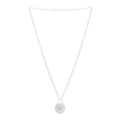 Tiffany Sterling Silver Round Padlock Charm Pendant Necklace 3 of 6