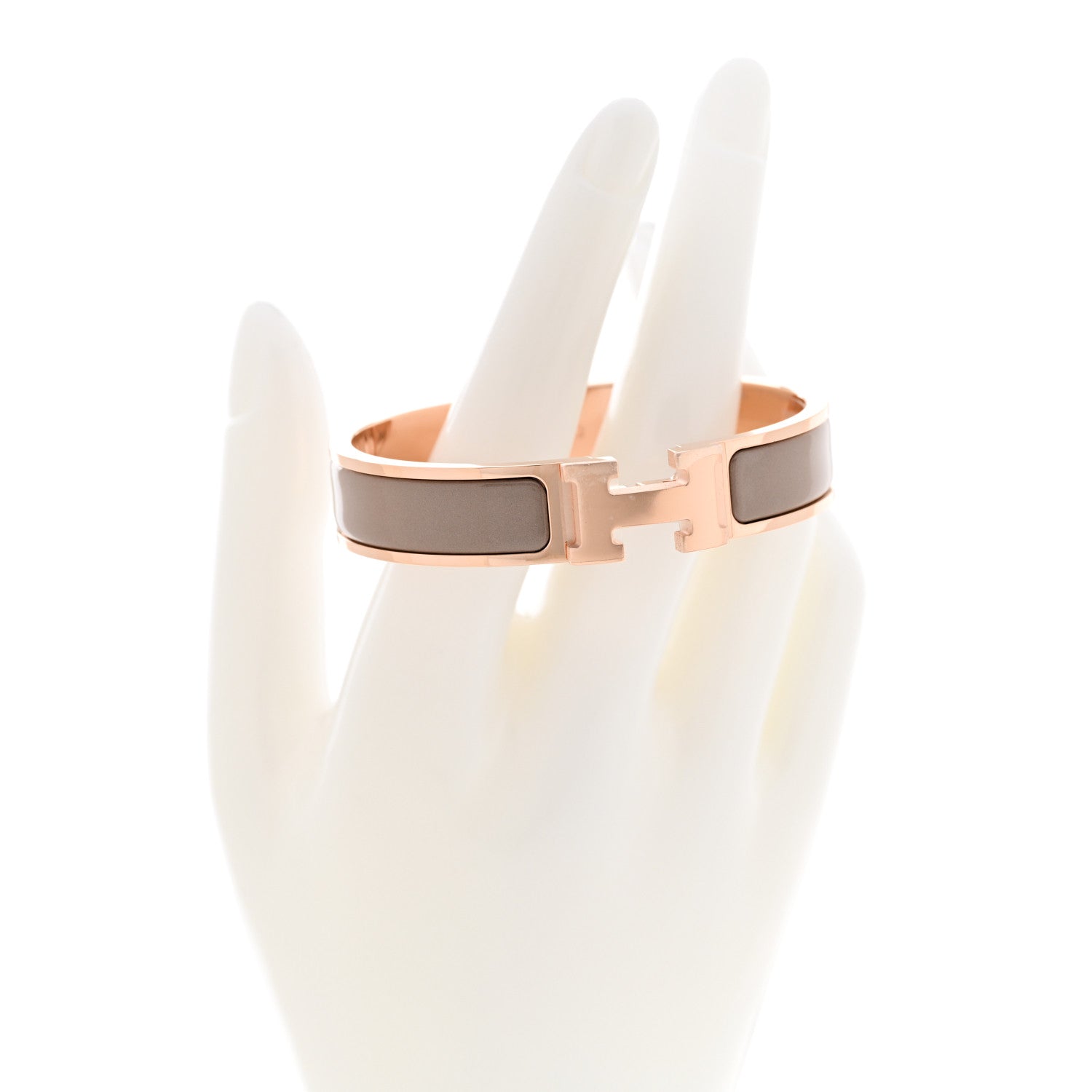 Hermes Enamel Narrow Clic Clac H Bracelet PM Marron Glace 2 of 5