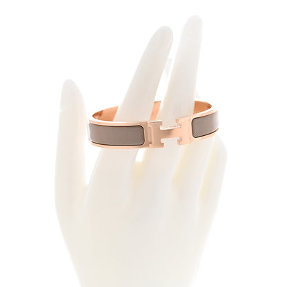 Hermes Enamel Narrow Clic Clac H Bracelet PM Marron Glace 2 of 5