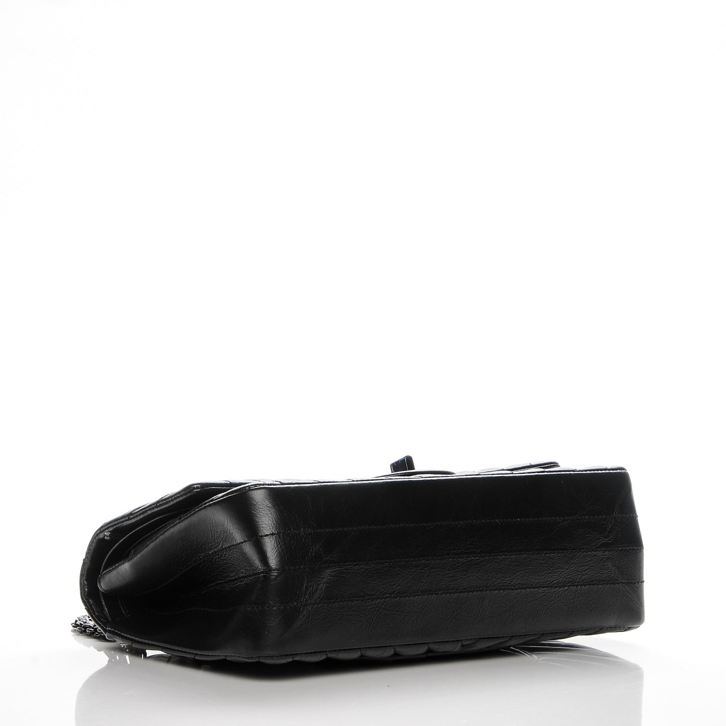 Aged Calfskin Chevron Quilted 2.55 Reissue 225 Flap So Black