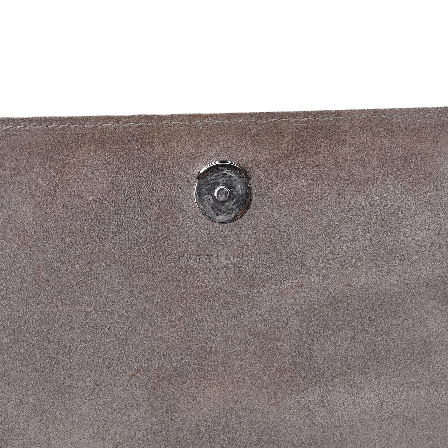 Saint Laurent Metallic Lambskin Medium Cloud Star Monogram Kate Satchel Argento 6 of 15