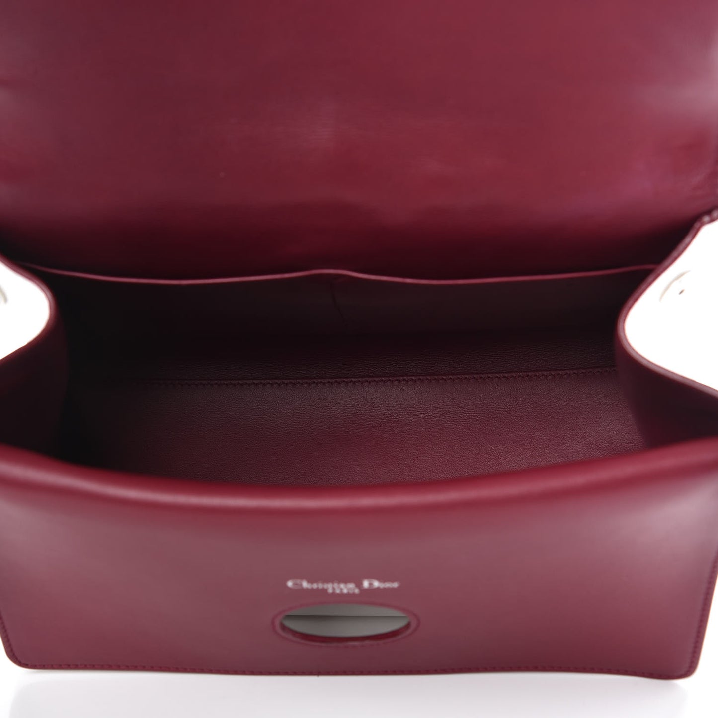 Calfskin Be Dior Double Flap White Burgundy